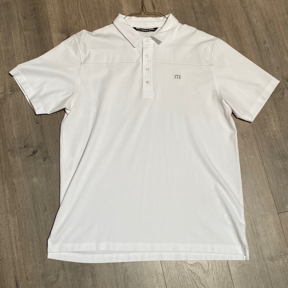 Travis Mathew White Mens Polo XL